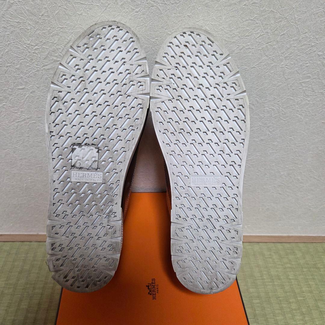 HERMES ヴォルテージ Hエンボス 刻印 レザー 厚底スニーカー 37.5