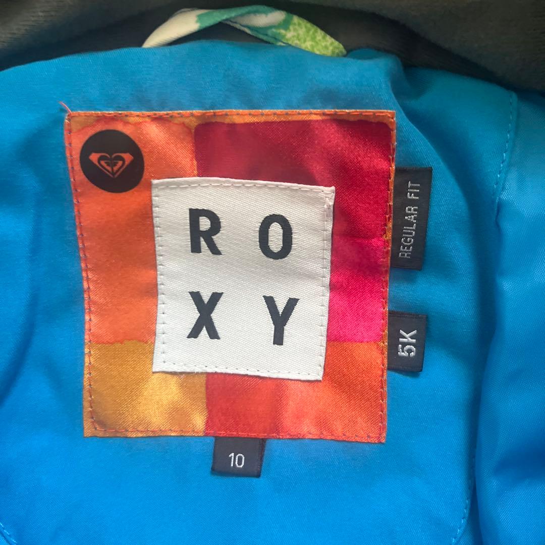 【美品】ROXYスキースノーボードウェア130140ピンク白キッズ青ジャケット