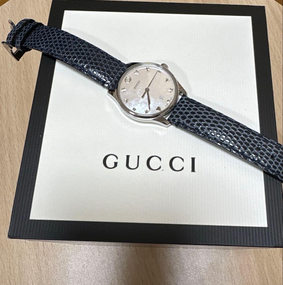 超美品 GUCCI 腕時計 /ネイビー レディース