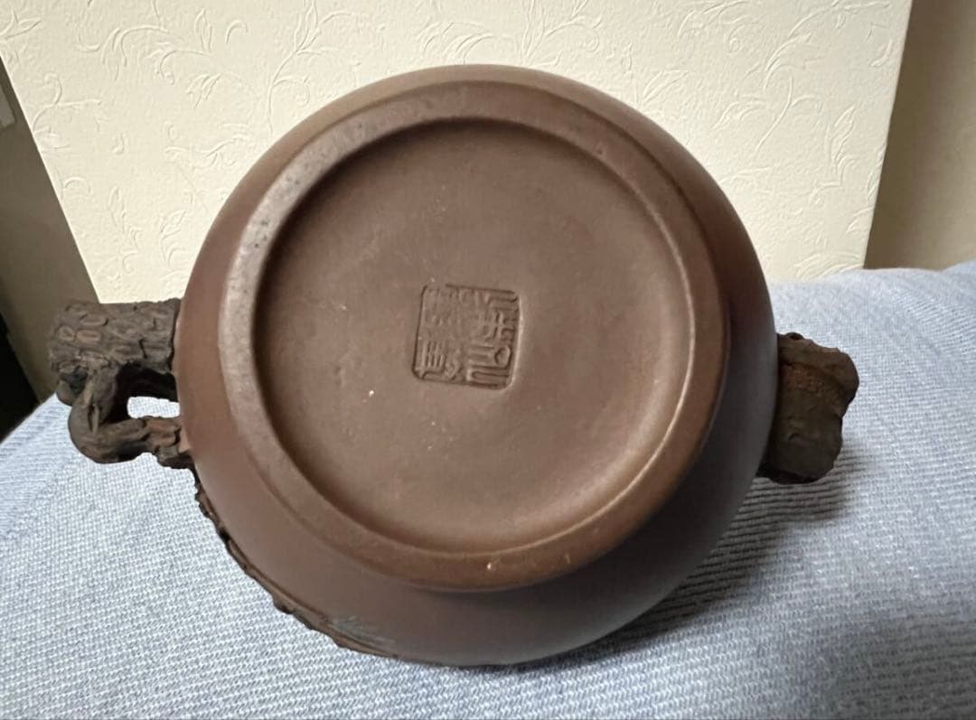 中国古玩 唐物 煎茶道具 松 紫泥 紫砂壷 茶壷 急須