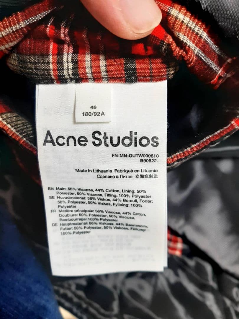 Acne Studios チェックキルティング ネルオーバーシャツ