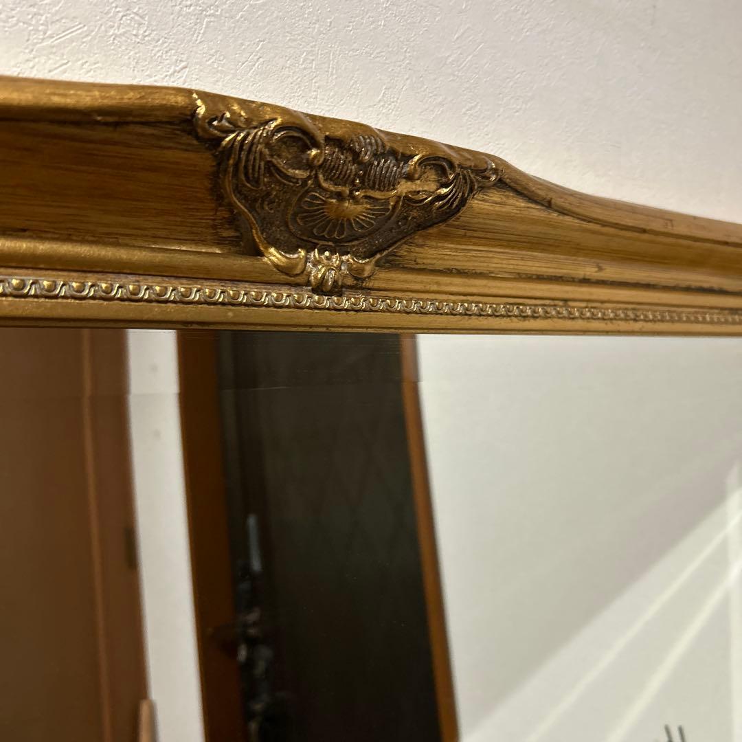 ④イギリスアンティーク調鏡✳︎大きな鏡✳︎金色フレーム