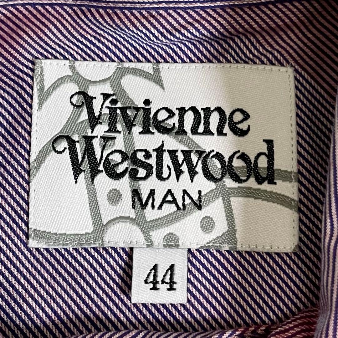 【美品】ヴィヴィアンウエストウッド　変形長袖シャツ・ドット柄・オーブロゴ刺繍・M