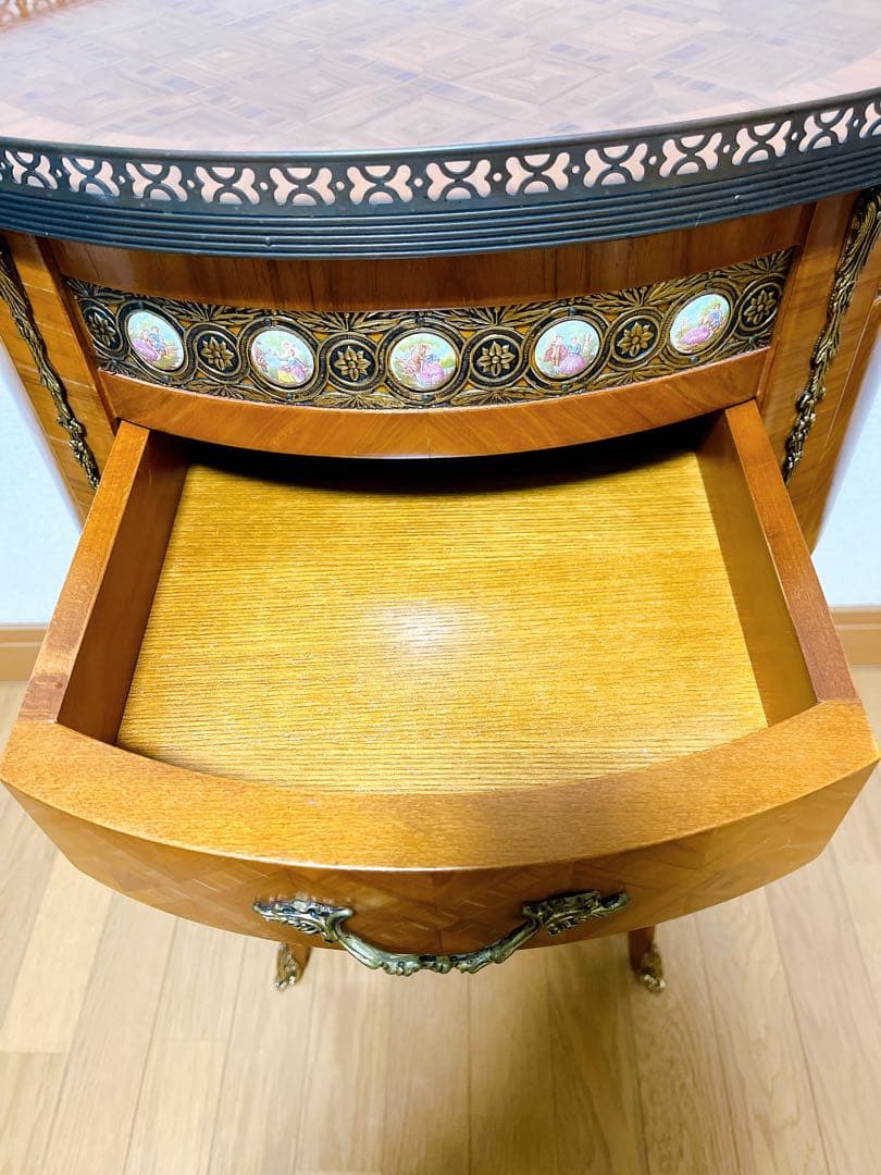 最高級 スペイン家具 マリネール コンソールチェスト 寄木細工 マホガニー材