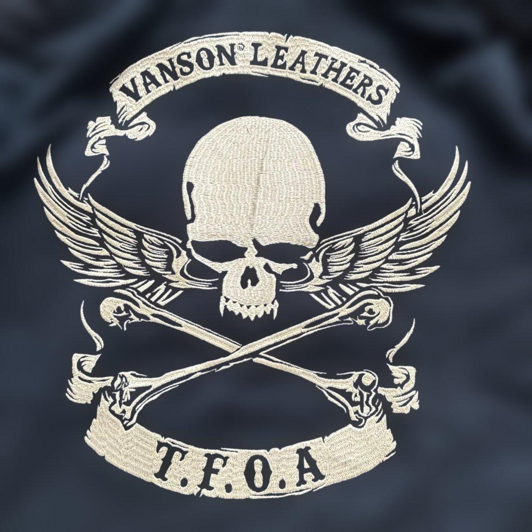 VANSON T.F.O.A スカル刺繍　スウェットパーカー XL
