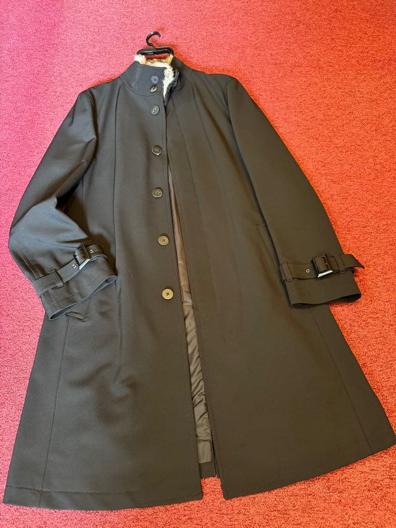 り*さ様 【美品】プラチナム コムサ　ミリオール 黒 ステンカラーコート 襟元ラ