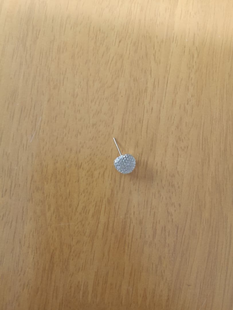 シルバー ラウンド型 ストーン付き ピアス(片耳用)