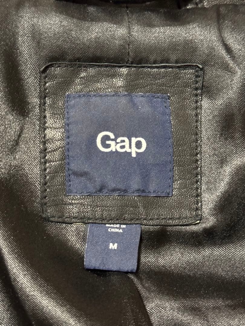 Gap ブラックレザージャケット　サイズM