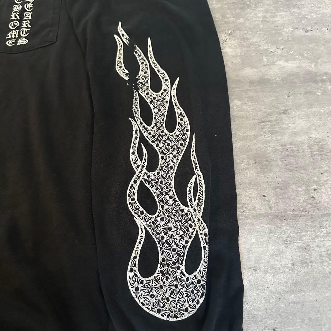 希少 鑑定済み国内正規品 CHROME HEARTSファイヤーパターン ロンT