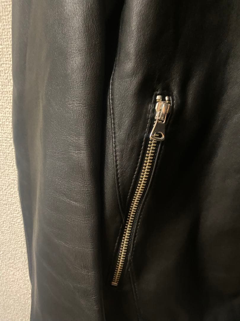 【美品】STUDIOUS シングルライダースジャケット ラムレザーブルゾン