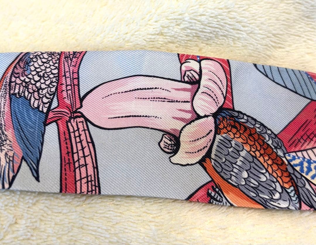 HERMES エルメスツイリーシルクスカーフ バード エルメスヘアバンド