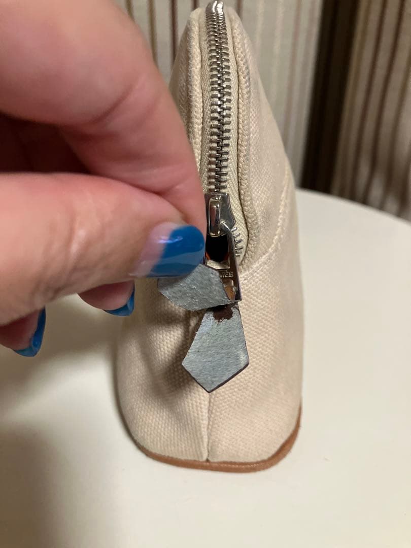 ベージュ エルメス　ボリードポーチ　ミニミニ　HERMES