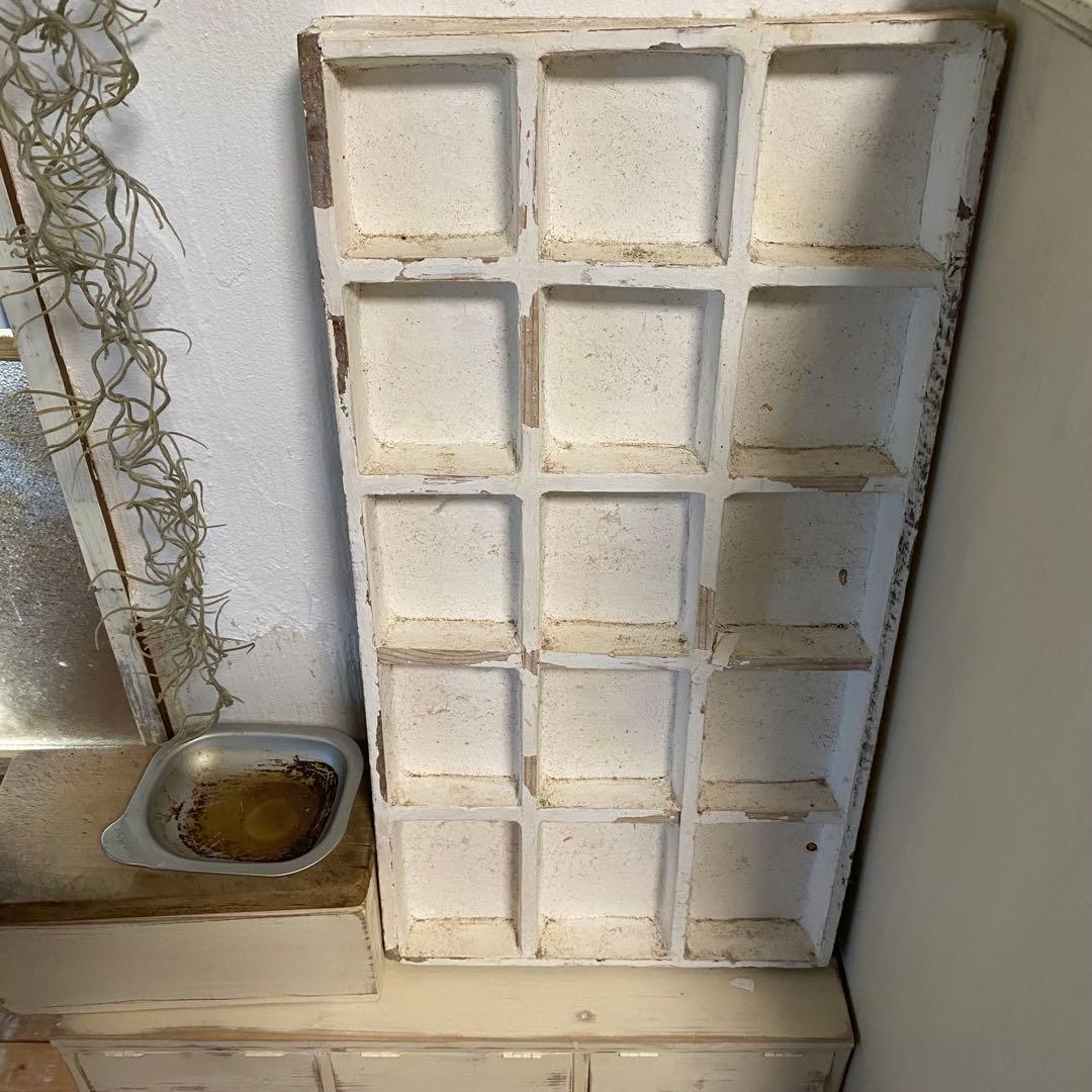 あやっち　フランスアンティーク仕切り棚　ホワイトラック