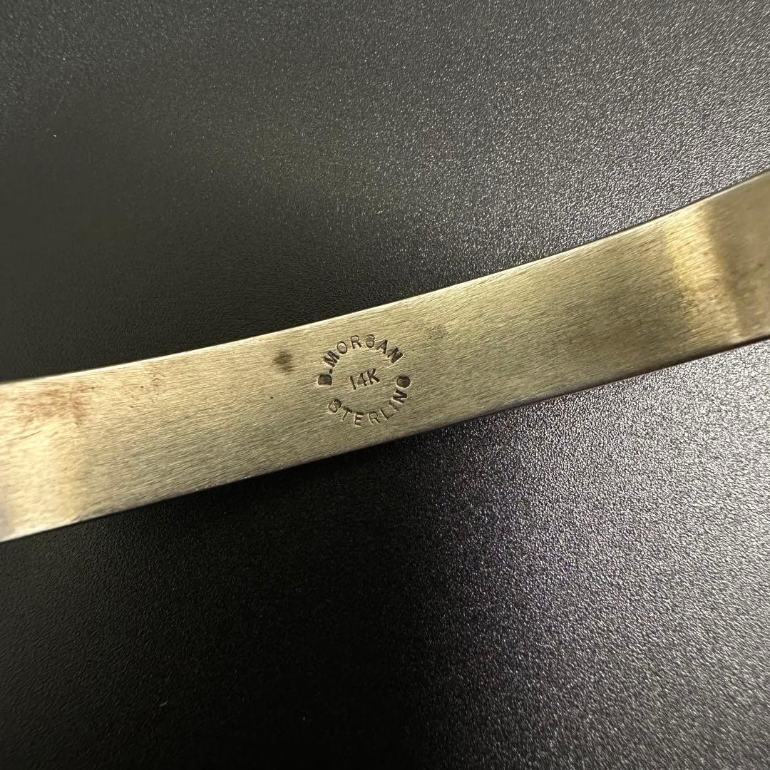 Navajo Bruce Morgan ライン バングル 14K 10mm幅