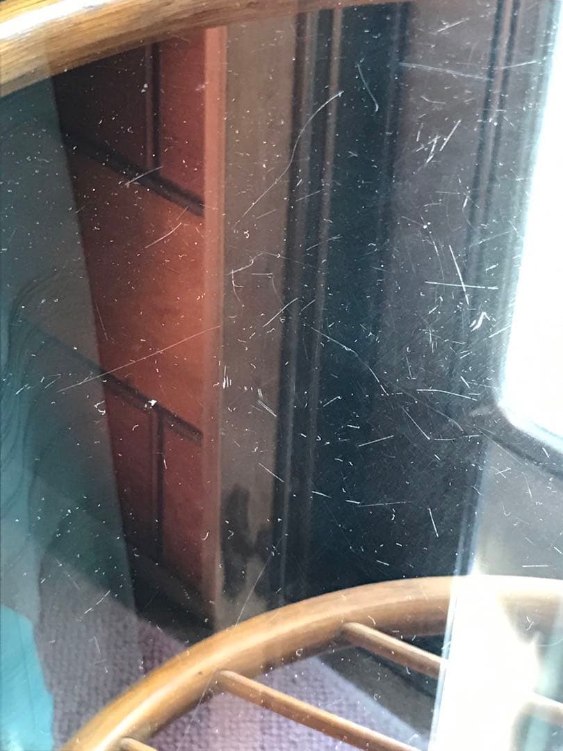 ラタン 天板ガラステーブル 古家具 センターテーブル 台湾製 ヴィンテージ