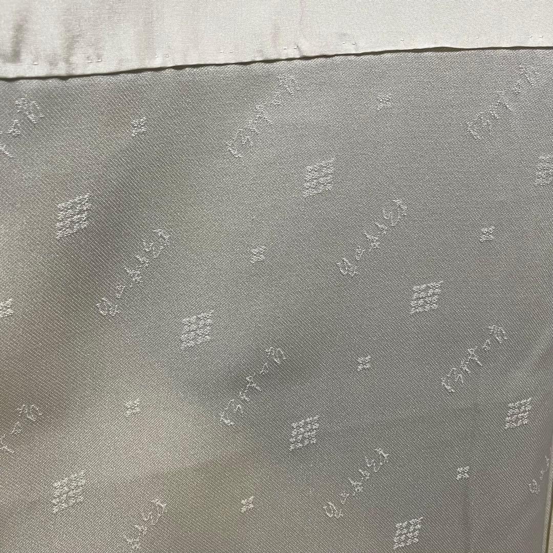 D769 振袖　松本幸四郎　黒地　鶴　桜　正絹　着物　袷　極美品