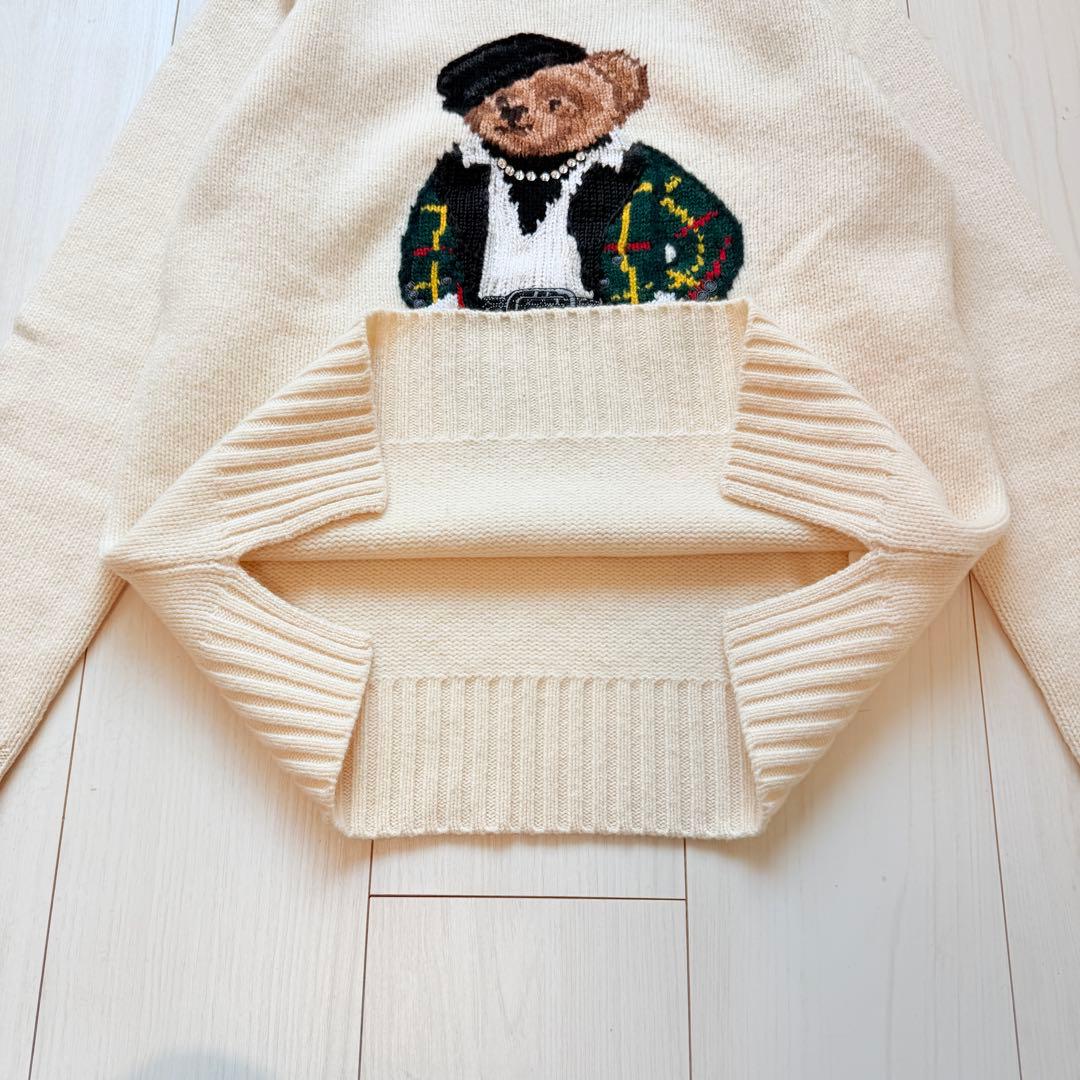 希少✨ポロベア　立体刺繍　ビジュー　ポロラルフローレン　カシミヤ　ベアニット