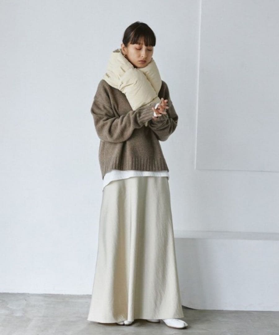 【美品】TODAYFUL トゥデイフル サテンペンシルスカート アイボリー ３８