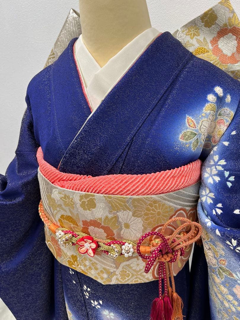 振り袖　フルセット　翠山工房　別誂長襦袢　落款　辻ヶ花　金通し　金彩加工　705