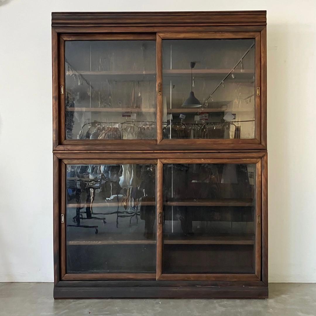 レトロ　ヴィンテージ　古家具　古民家　古道具　食器棚　シェルフ　ガラス棚