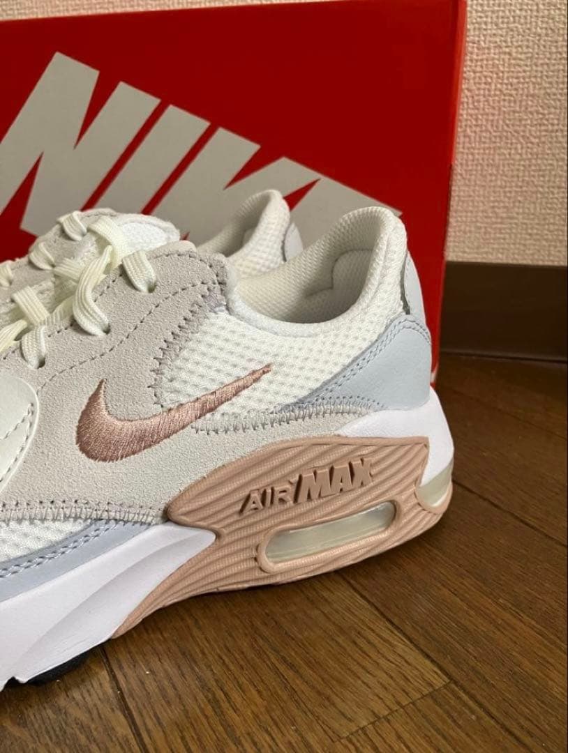 23.5cm ナイキ エアマックス エクシー オフホワイト&モカピンクカラー