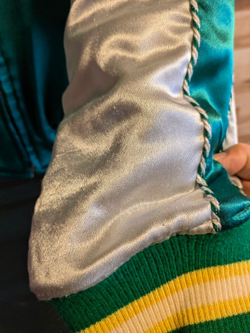 スカジャン　龍　和柄　緑　グリーン　size:XLサイズ相当