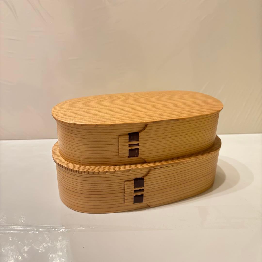 栗久 曲げわっぱ　小判入子　弁当箱　RS(大)