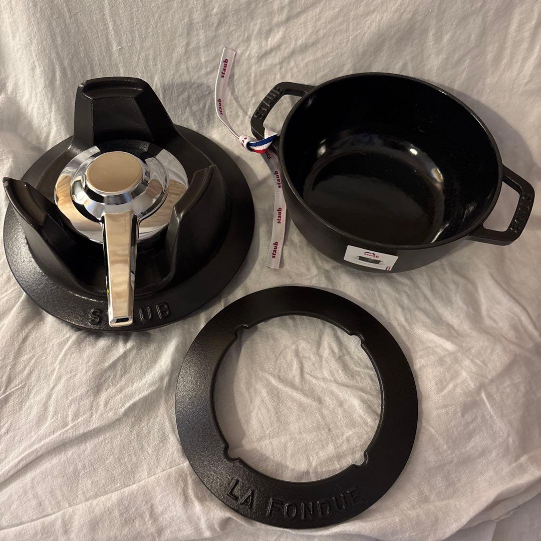ストウブ(Staub) フォンデュセット 黒 16cm 鋳鉄