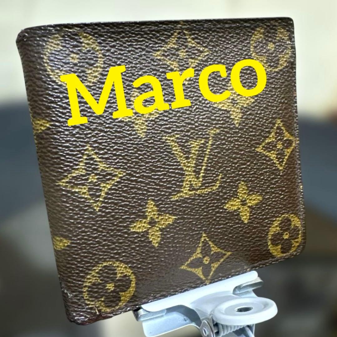 ⑨☆在庫SALE/優良品☆モノグラム♪マルコ☆2つ折り財布★ポケットあり