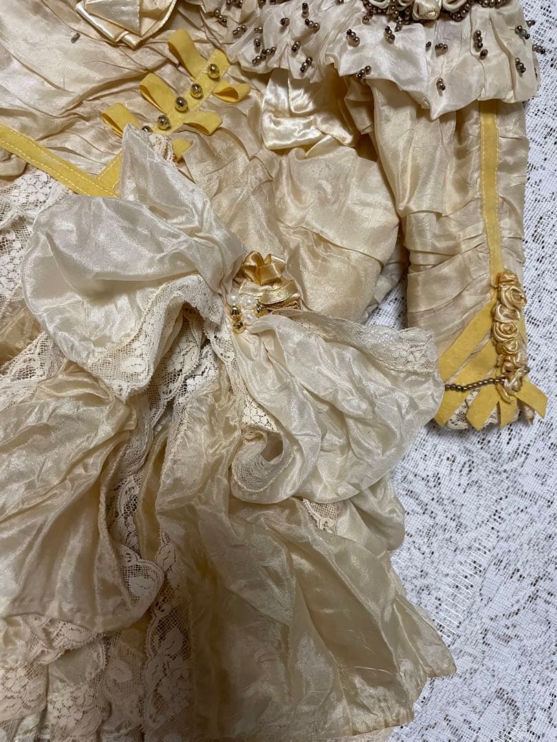 豪華なドレス　ジュモー　アンティーク　ビスクドール用