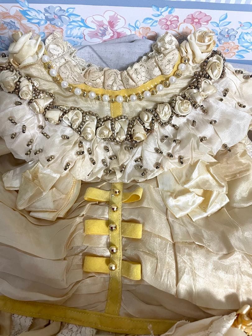 豪華なドレス　ジュモー　アンティーク　ビスクドール用