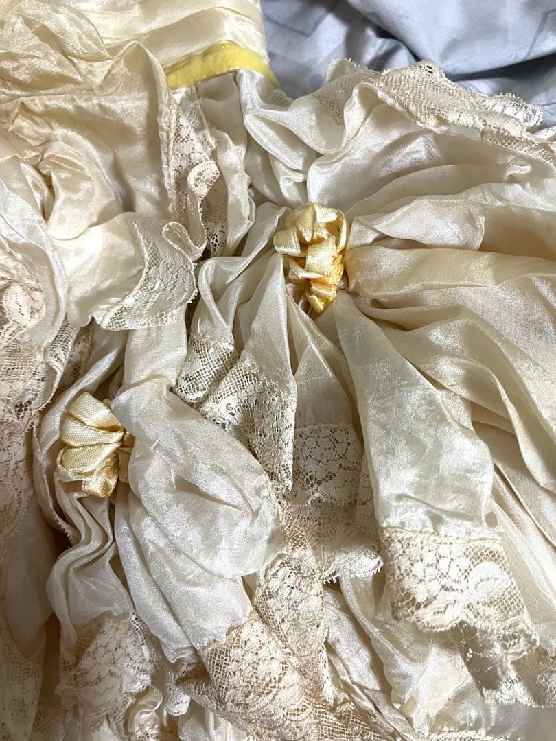 豪華なドレス　ジュモー　アンティーク　ビスクドール用