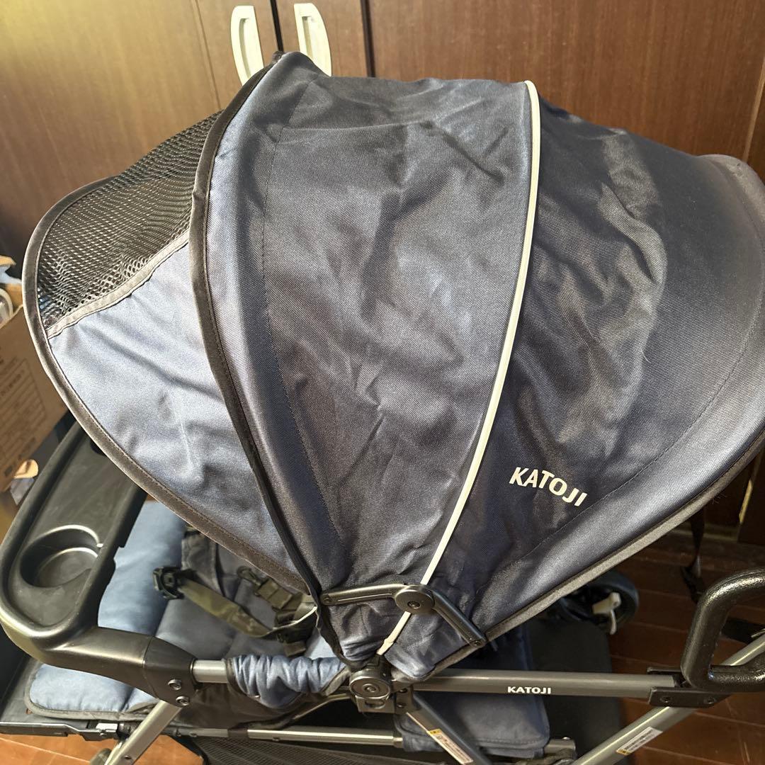 【良品】KATOJI 二人でゴー　2人乗りベビーカー　カトージ　ネイビー　軽量