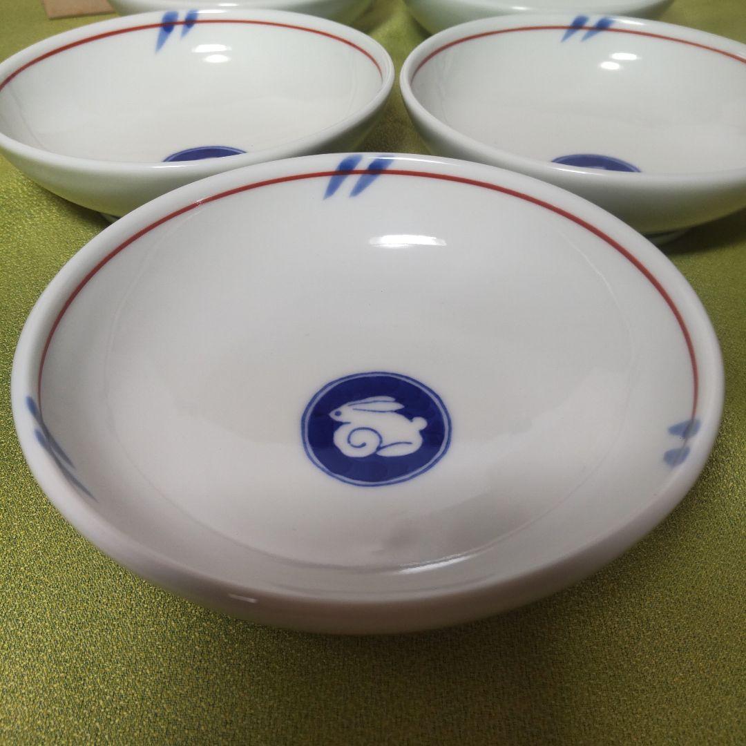 深川製磁 うさぎ 月見うさぎ 深皿 平小鉢 鉢 廃盤品 深川 深川製 皿 箱付