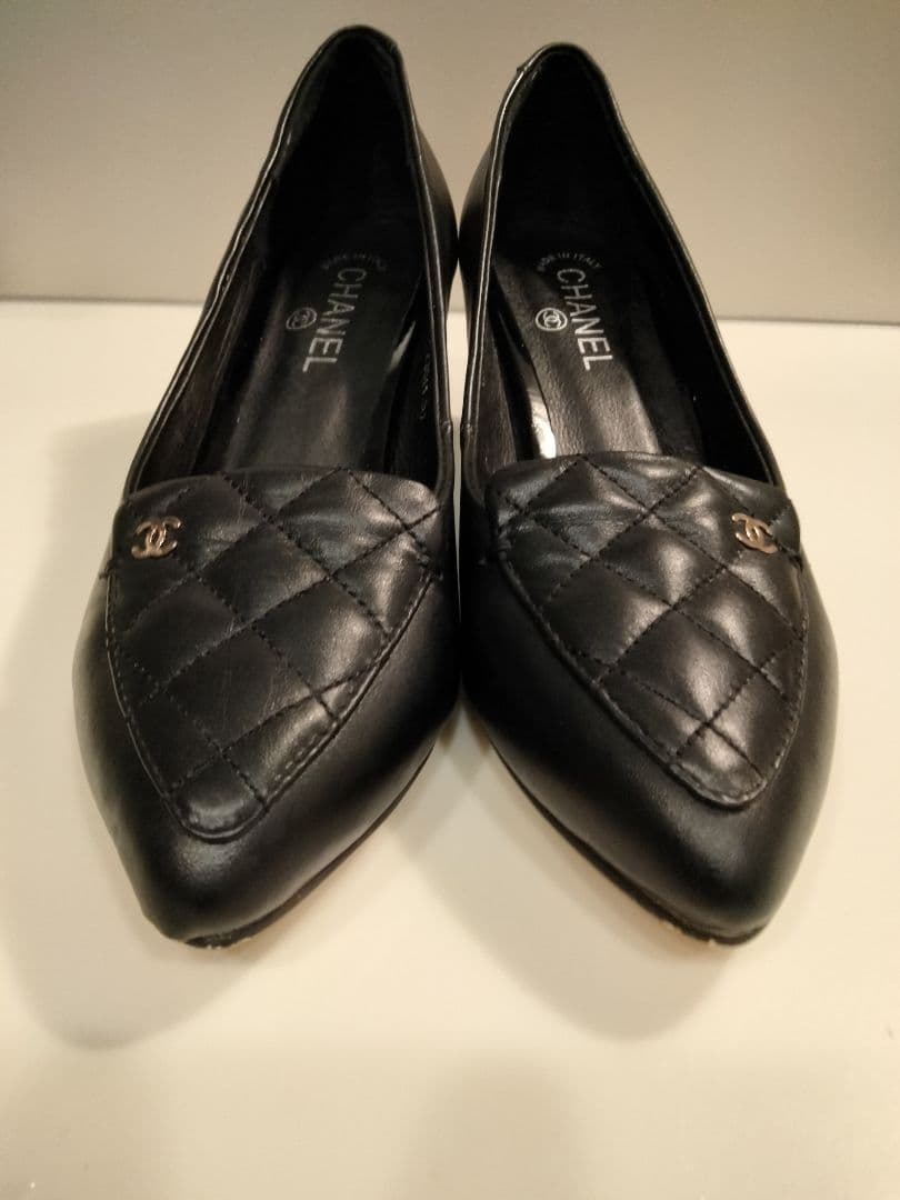 CHANEL ブラック キルティング パンプス