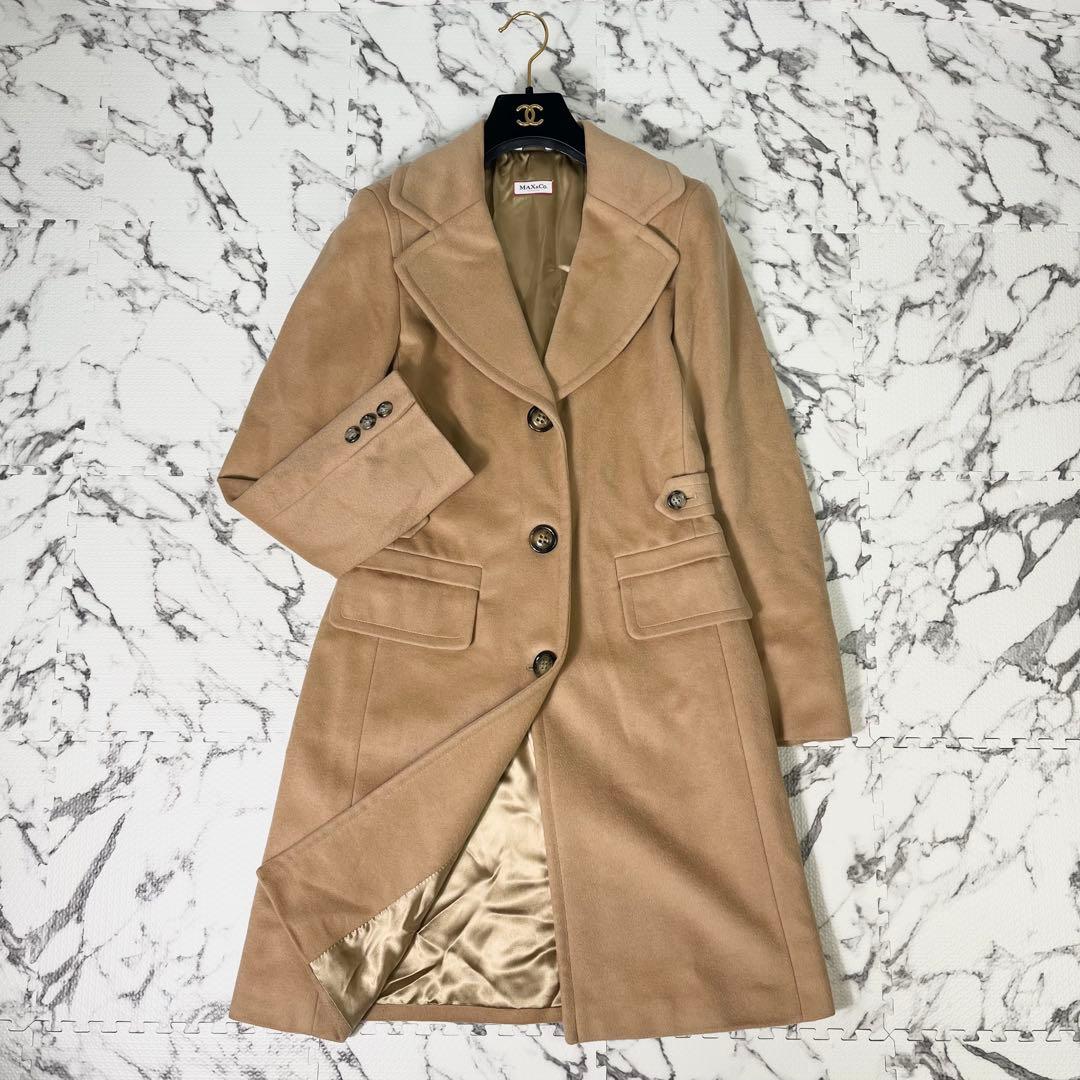 マックスマーラ　チェスターコート　アンゴラ混　キャメル　ミドル丈　イタリア製