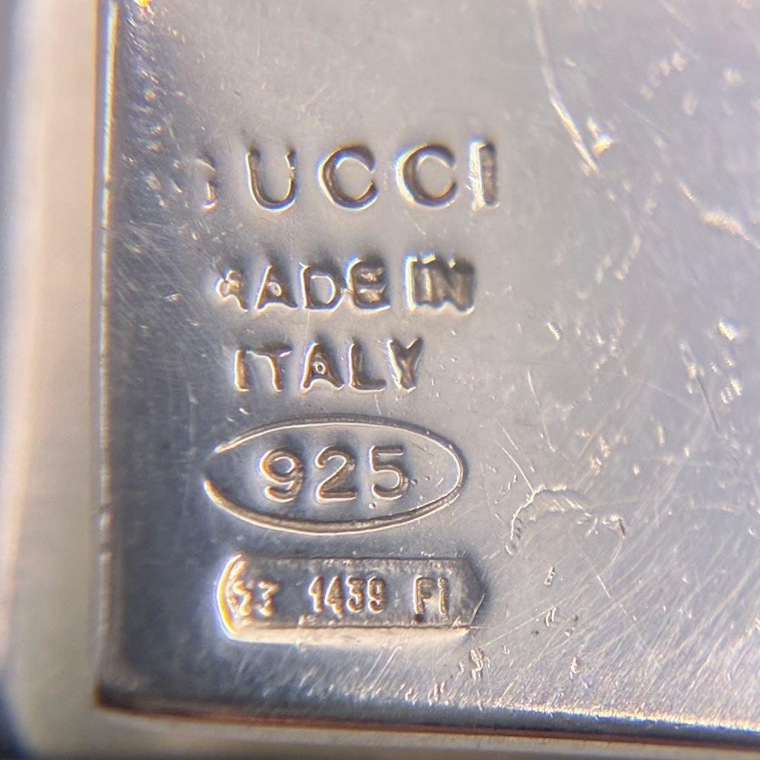 GUCCI グッチ トレードマーク スクエア ピアス　シルバー　キャッチ片方無