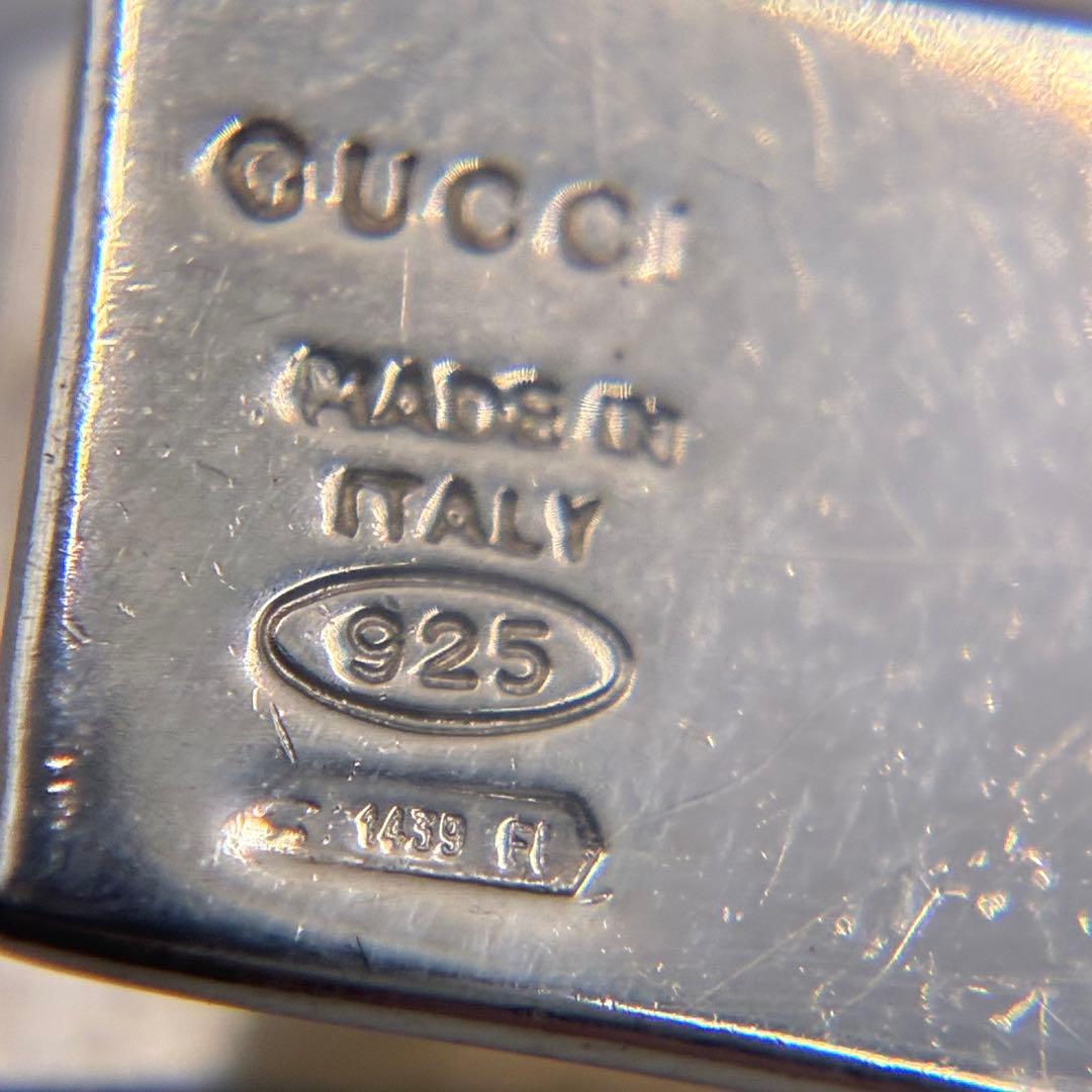 GUCCI グッチ トレードマーク スクエア ピアス　シルバー　キャッチ片方無