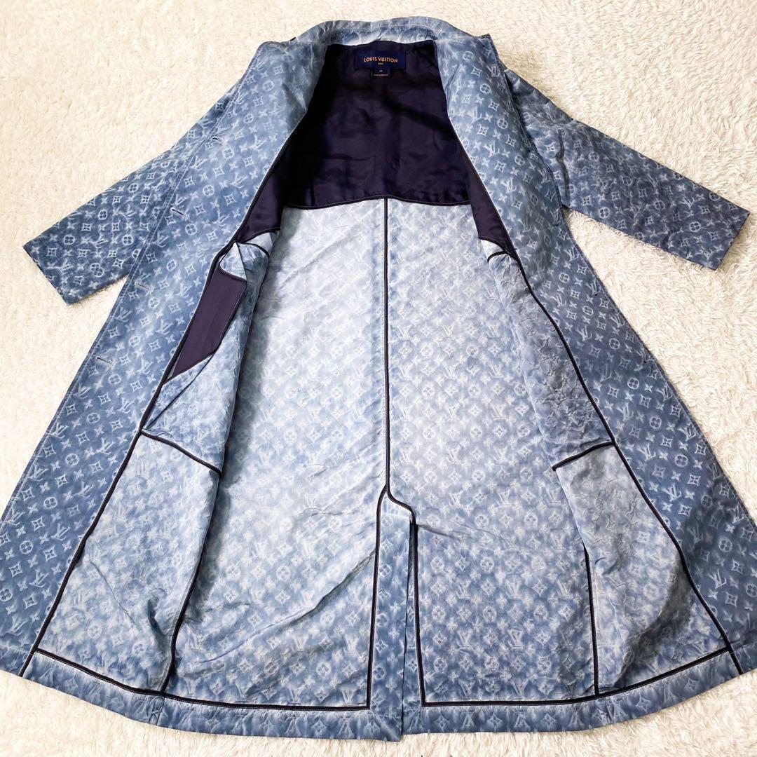 鑑定極美品23SS ルイヴィトン モノグラムステンカラーコートスプリングコートM