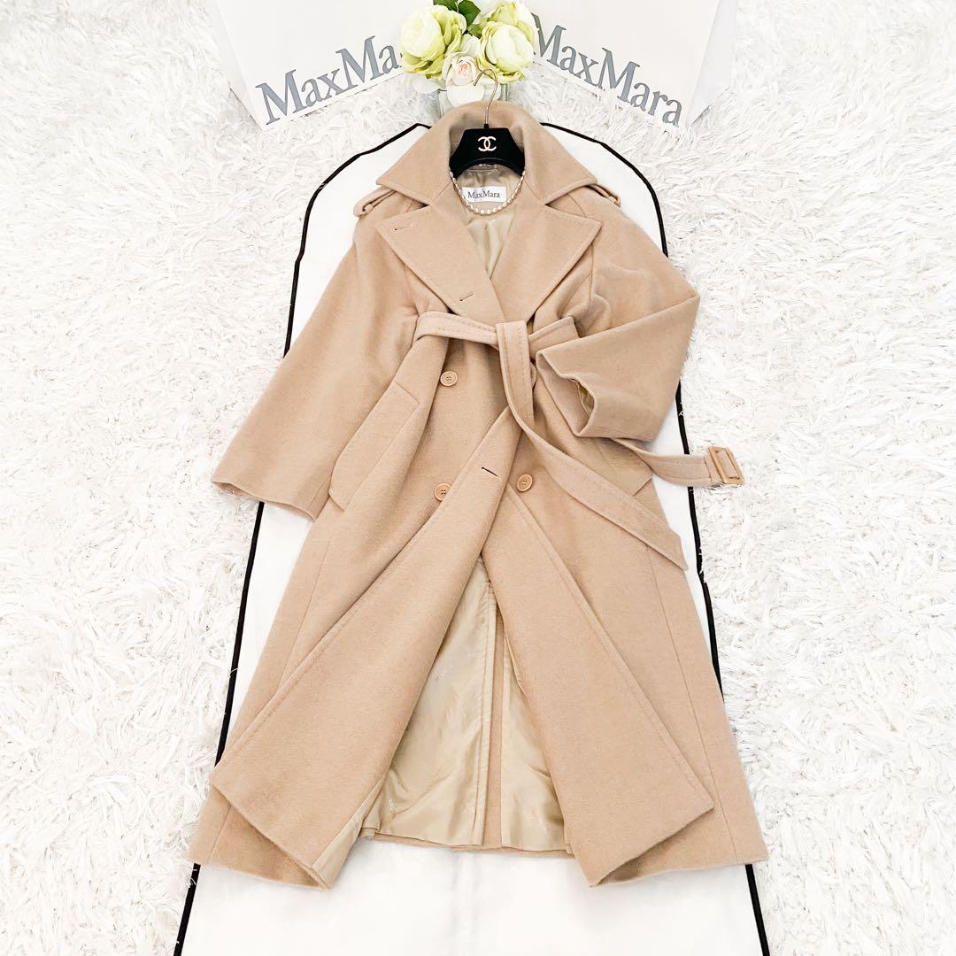 ★美品★MaxMara マックスマーラ 白タグ キャメル ロングコート★