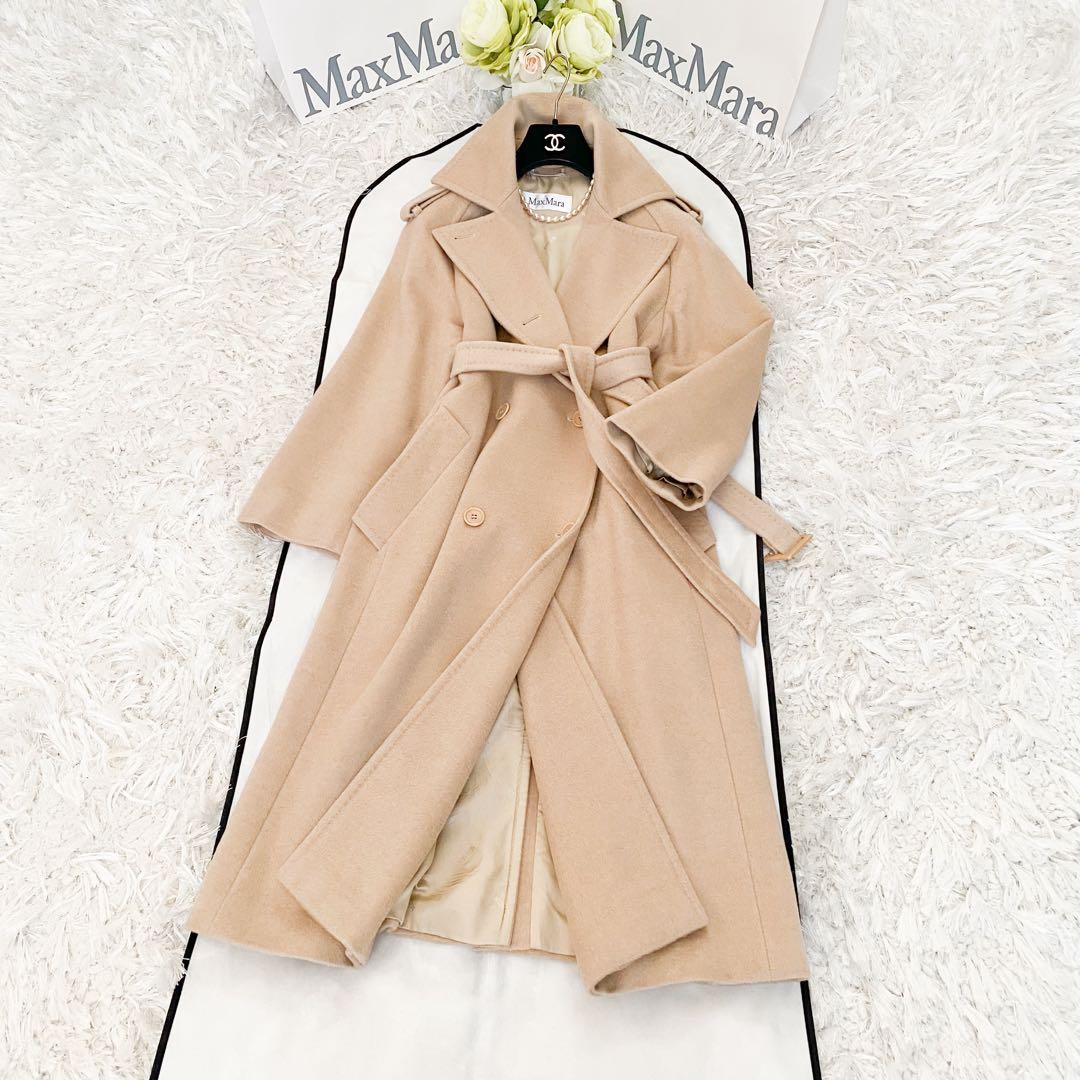 ★美品★MaxMara マックスマーラ 白タグ キャメル ロングコート★