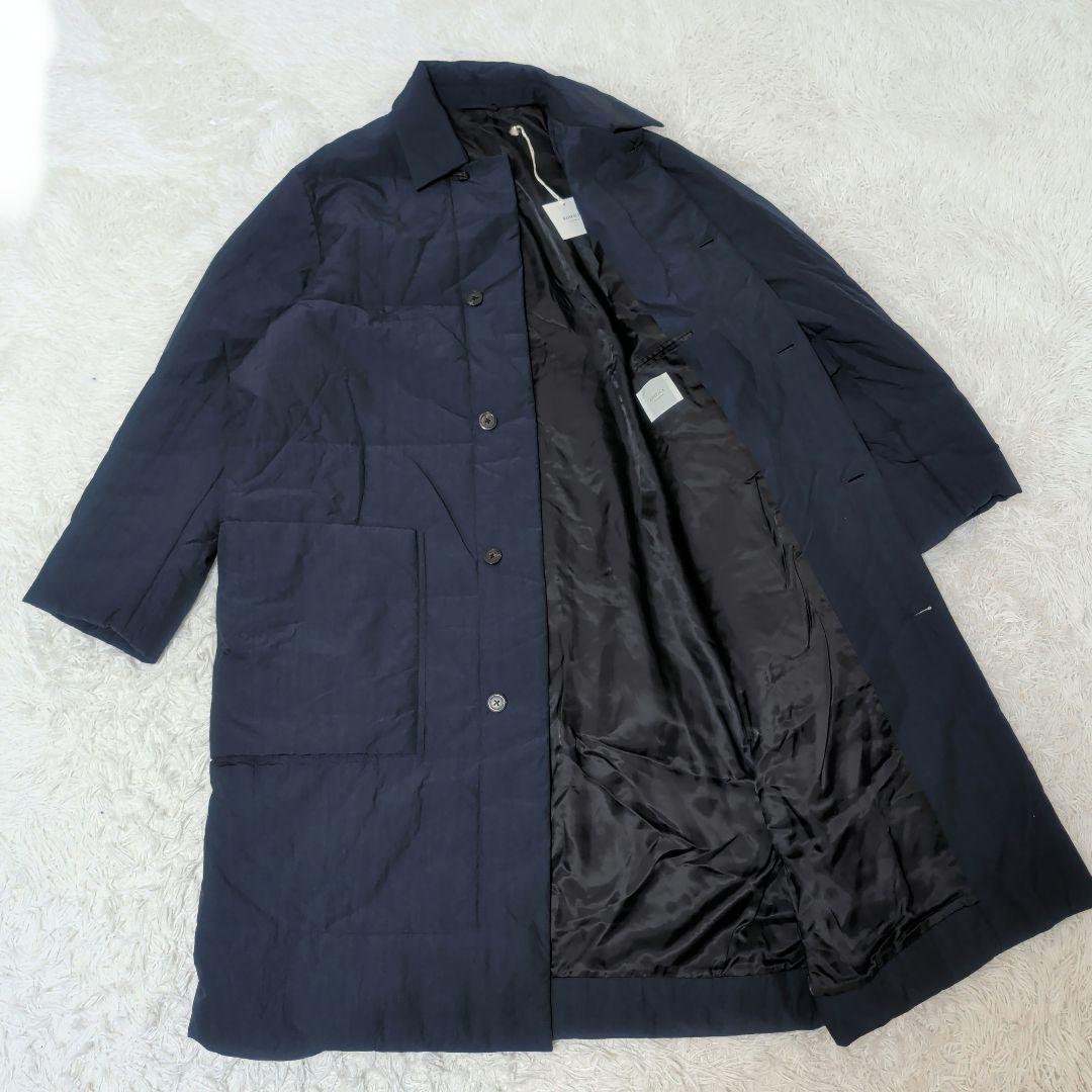 タグ付 エディフィス ラブークル 中綿 ロング ステンカラーコート 48 紺