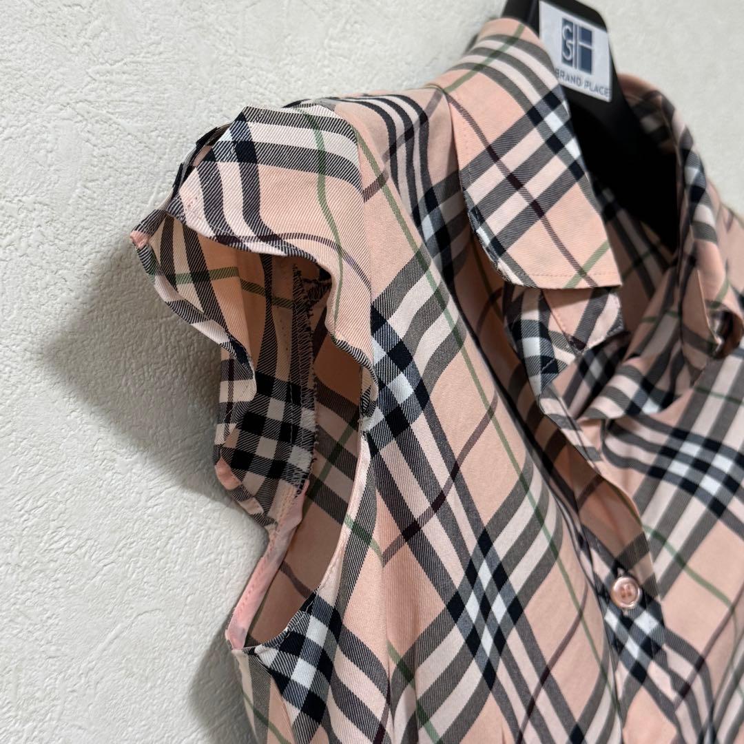 【美品】バーバリーブルーレーベル ブラウス ノバチェック 36 ベージュ