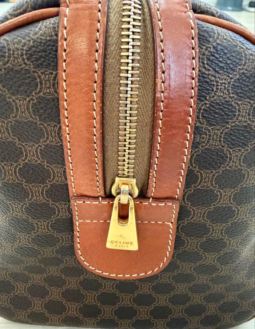 セリーヌ ミニボストン ハンドバッグ マカダム トリオンフ PVC ヴィンテージ