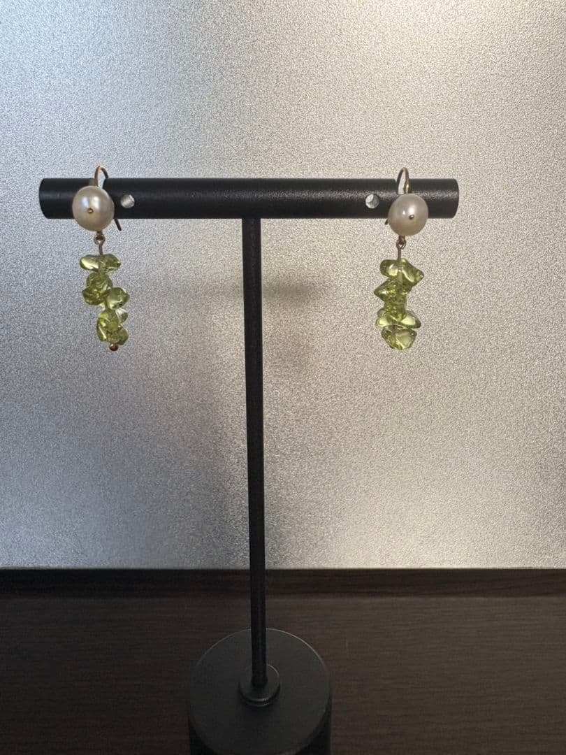 K18 ペリドットパール　ピアス
