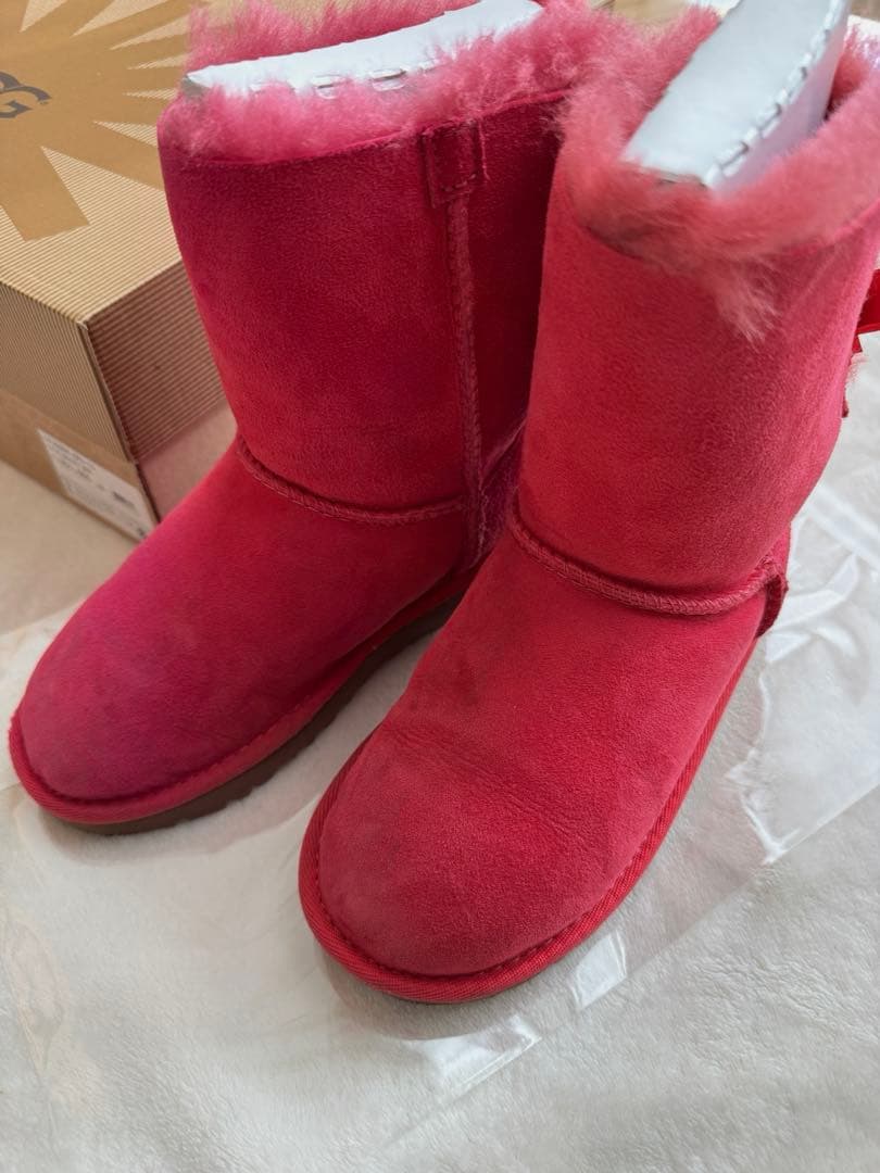 19.5 UGG ムートンブーツ キッズ 子供ブーツ ベイリーボウ リボン