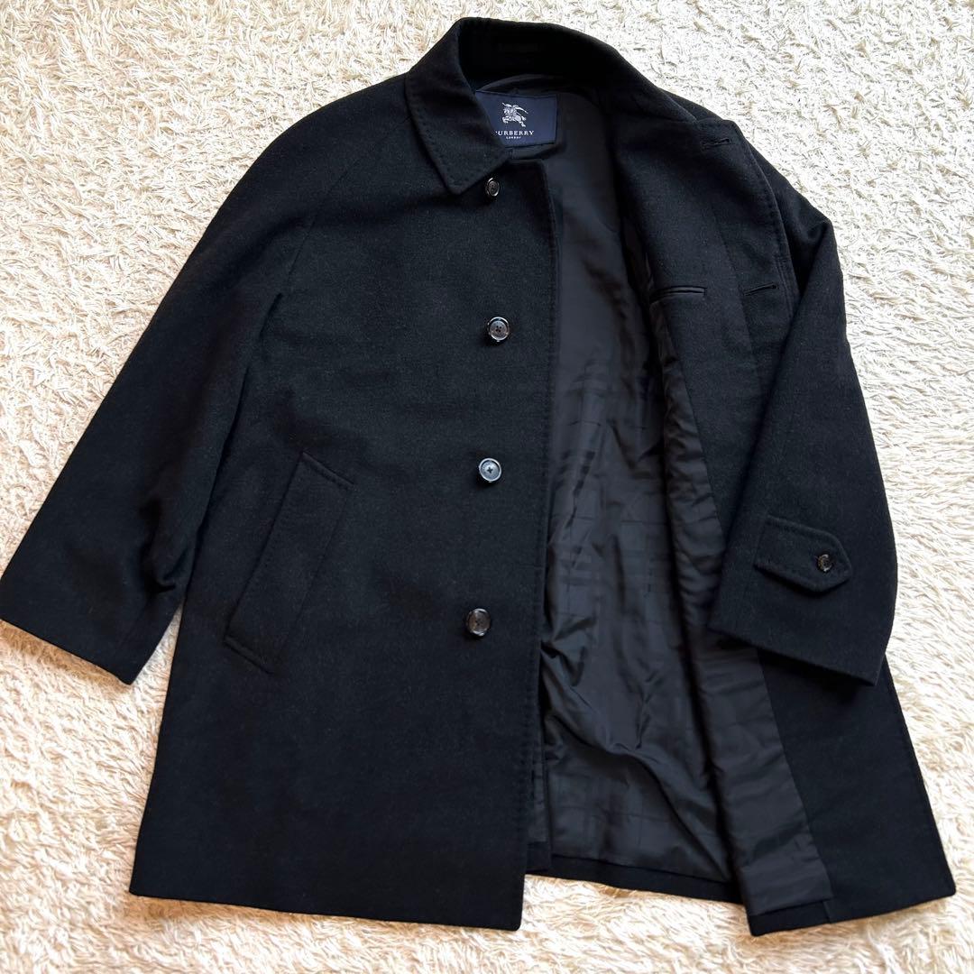 極美品✨️BURBERRY カシミヤ100% 比翼 ステンカラーコート ショート