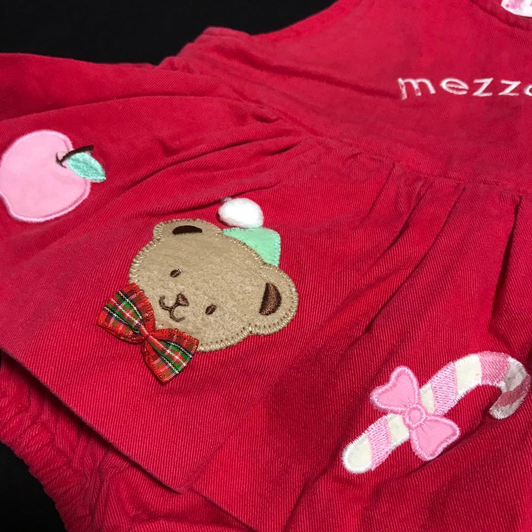 ト*ラ様 メゾピアノ♪くまさん可愛いレトロなロンパース付きワンピース mezzo