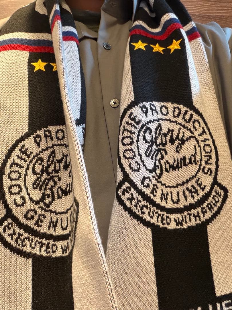 COOTIE Hooligan Scarf ブラック×ホワイト