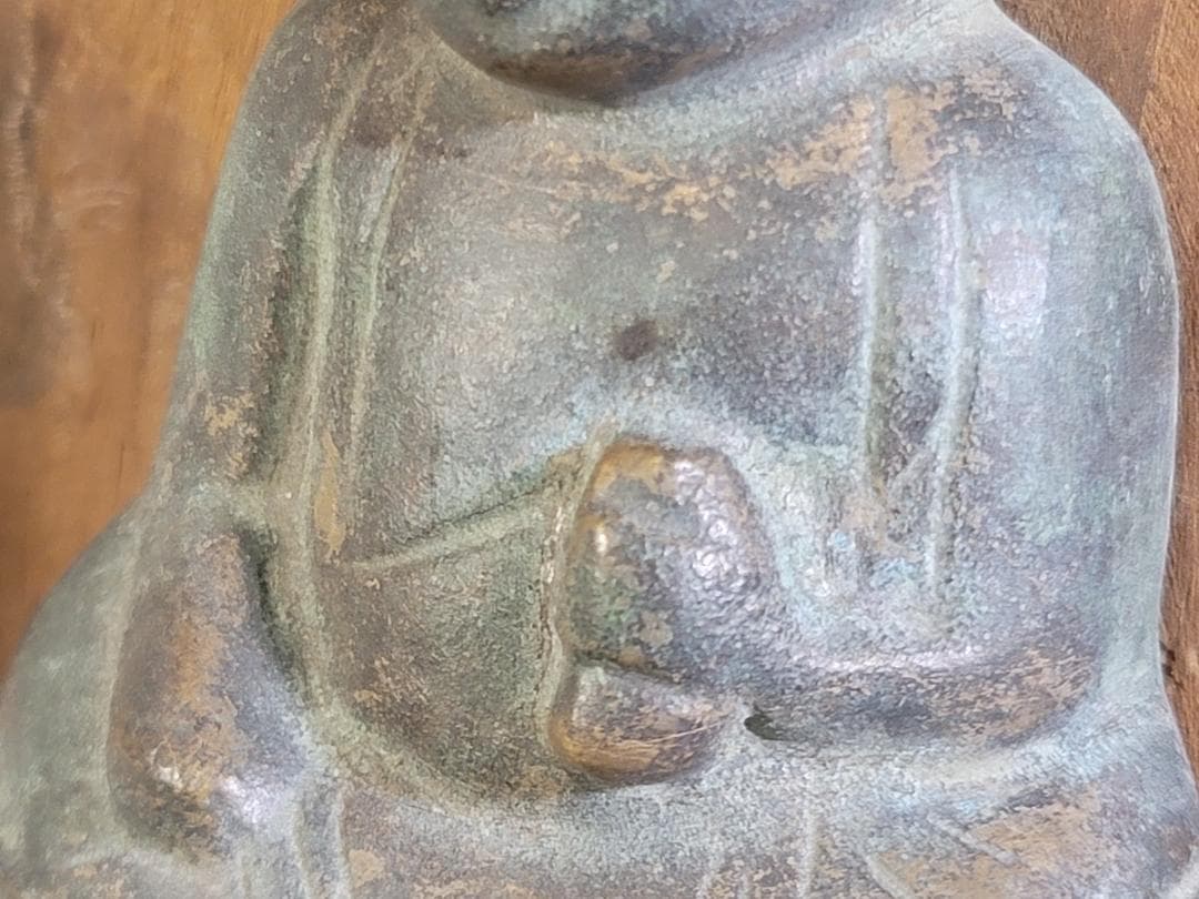 仏教美術 掛仏 銅製 木製台付 DT428